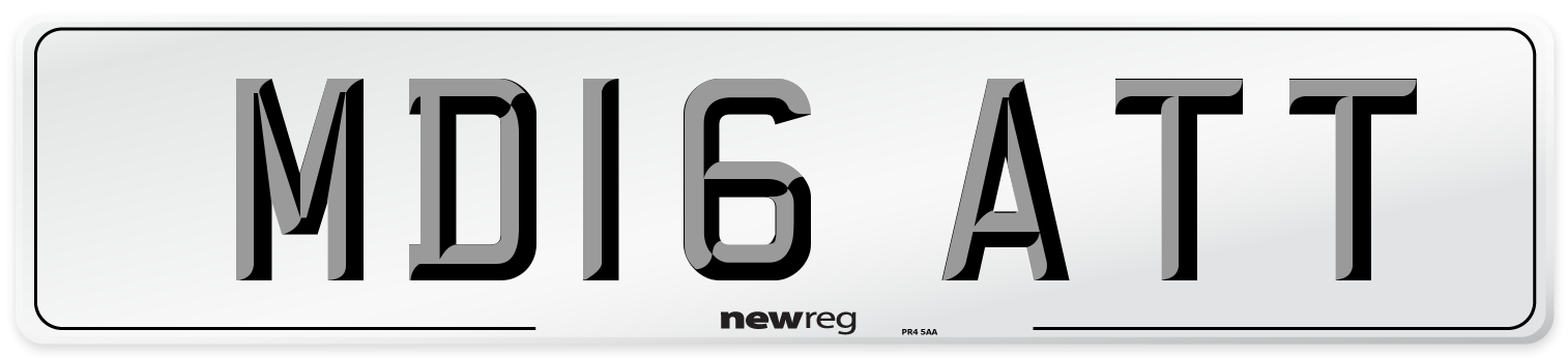 MD16 ATT Number Plate from New Reg